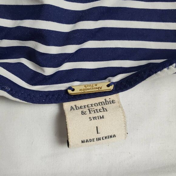 Abercrombie & Fitch Striped One Piece Swimsuit Women’s Large Cutout Halter - Picture 6 of 7